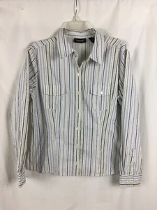 Blusa a Rayas New York & Company Talla L Blanco Azul B1*N - Imagen 1 de 7