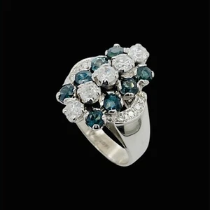 18ct Gold Cubic Zirconia Sapphire & Dia Ring 7.2g Size N1/2 Preloved VAL $2600 - Picture 1 of 19