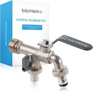 Rubinetto Universale Doppio per Il Giardino Antracite Inclusi 2 Raccordi per Tub - Foto 1 di 12