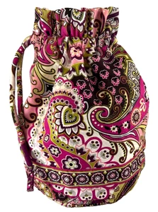 VERA BRADLEY VERY BERRY PAISLEY DITTY DRAWSTRING POUCH BAG PINK PURPLE NWOT - Picture 1 of 4