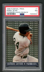 1995 Fleer ML Pros Derek Jeter Licensor Logos on Back #7 PSA 7 Yankees - Bild 1 von 2