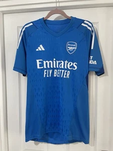 2023/24 Blue Arsenal Goal Keeper Shirt Size L Player 50 popeye on back fab cond - Picture 1 of 14