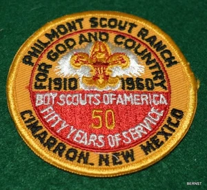 PARCHE VINTAGE BOY SCOUT - 1960 50 ANIVERSARIO - PHILMONT SCOUT RANCH - Imagen 1 de 3