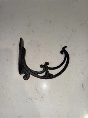 Soporte de planta de hierro fundido vintage gancho poste pared negro salvamento arquitectónico 5,75 Foto 1 de 4