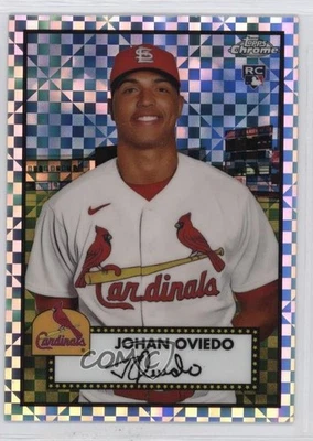2021 Topps Chrome Platinum Anniversary X-Fractor Johan Oviedo #89 Rookie RC - Image 1 of 3