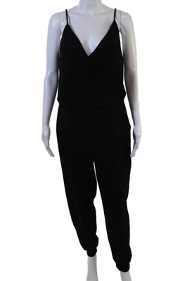 Mono Theory para mujer con correa de espagueti cuello en V crepé envolvente negro talla 6 Foto 1 de 4