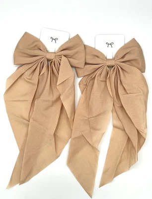 2 PIEZAS Lazos para Cabello Grandes con Cola Larga Bronceado Moño Clip para Caimán. Foto 1 de 4