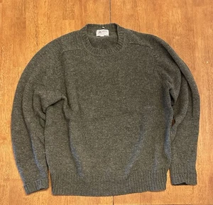 Clansman Vintage 100% Shetland Scottish Wool Green Pullover Pulli XL Löcher - Bild 1 von 8