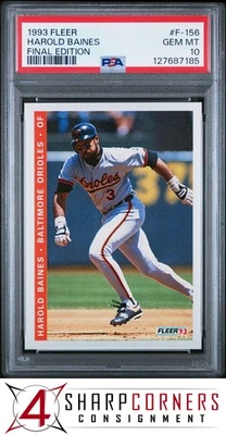 1993 FLEER FINAL EDITION #F-156 HAROLD BAINES HOF POP 6 PSA 10 - Image 1 of 3