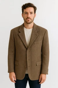 The Territory Ahead Men’s 40R Blazer – 100% Silk Textured Sport Coat, Brown - Bild 1 von 9