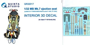 Quinta Studios 1/32 MB Mk.7 F-104 EJECTION SEATS 3D DECAL COLORED INTERIOR Ital - Picture 1 of 6