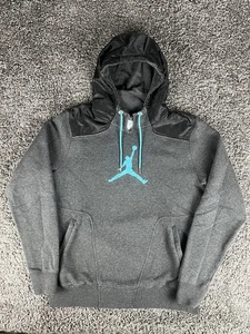 Herren Nike Air Jordan Vintage Y2K schwarz Hoodie Sweatshirt blau Jumpman Größe M - Bild 1 von 9