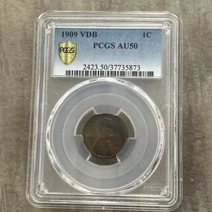 1909 VDB Lincoln Wheat Cent PCGS AU50 - Picture 1 of 7