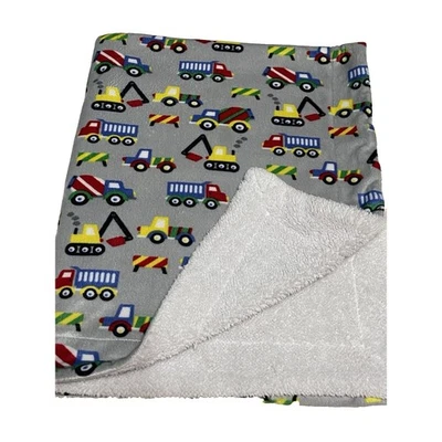 Manta de felpa para niños vehículos de construcción bebé gris sherpa niño cuna 29x39 Foto 1 de 4