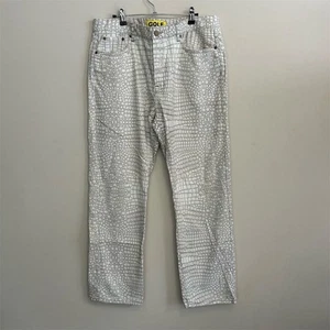 Golf Wang Mens Gray Animal Print Jeans Size 36 Tyler The Creator Alligator - Picture 1 of 7