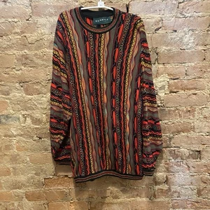 Vintage Coogie Style Tundra Red Collage Sweater - Size XL - Picture 1 of 5