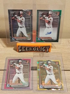 2024 Bowman Chrome Stiven Martinez 1st Prospect Lot Auto Green Refractor /99 /10 - Picture 1 of 12