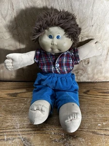 '83 Cabbage Patch Niños Muñeca Niño Pelo Castaño Ojos Azules Xavier R. Ropa Original - Imagen 1 de 6