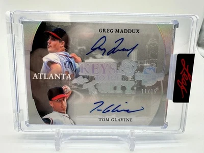 2025 Leaf Spectacular Tom Glavine Greg Maddux Braves 双签名亲笔签名 #/15 — 第 1/2 张图片
