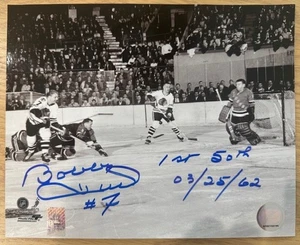 FOTO 8X10 FIRMADA AUTOGRAFIADA POR BOBBY HULL CHICAGO BLACKHAWKS 50º 25/03/62 C - Imagen 1 de 3