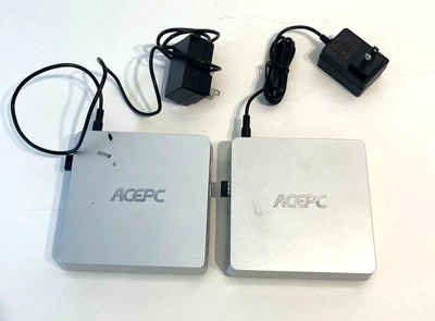 Two ACEPC T11 Plus Silver Corded Intel CPU 4GB RAM 64GB Memory Mini PC Computers - Image 1 of 4