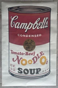 signed ANDY WARHOL - CAMPBELL'S SOUP - TOMATO BEEF NOODLE - Picture 1 of 10