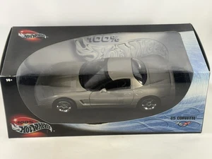 Hot Wheels 1/18 2003 Silver Corvette C6 ,HARD TOP, Diecast, B6052 NEW BOX, NICE - Picture 1 of 10