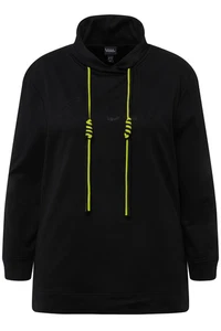 Ulla Popken Damen große Größen Sweatshirt Schriftmotiv Stehkragen Langarm 830295 - Bild 1 von 11