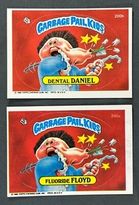 1986 Topps Garbage Pail Kids Series 5 DENTAL DANIEL 200a & FLUORIDE FLOYD 200b - Picture 1 of 2