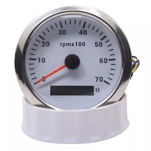 85mm Tachometer Gauge LCD Tacho Hour Meter 0-7000RPM For Car Boat - Foto 1 di 13