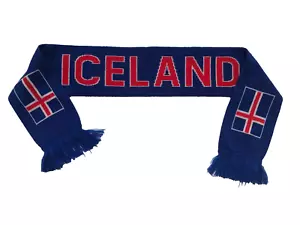 Bufanda reversible de la selección nacional de fútbol de ISLANDIA con flecos - Imagen 1 de 3