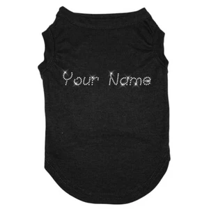 Personalized Custom Rhinestone Gem Sparkle Bling Dog Cat Pet Puppy Shirt - Picture 1 of 13