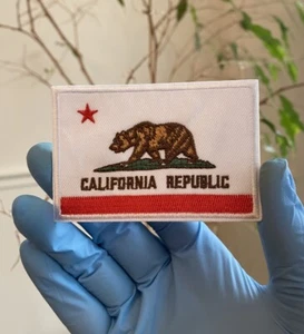 California Republic Bear Flag Embroidered Iron On Sew On Patch NEW - Picture 1 of 2