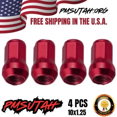 4 Bulge Lug Nuts 2019-2025 Can-Am Outlander Max 6X6 1000 XT 450 650 DPS Nut Red - Image 1 of 4