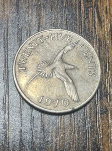 BERMUDA   COIN,     25  CENTS   1970 - Picture 1 of 6