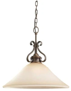 Sea Gull Parkview 19" 1 Light Pendant, Russet Bronze w Ginger Glass, 65380-829 - Picture 1 of 1