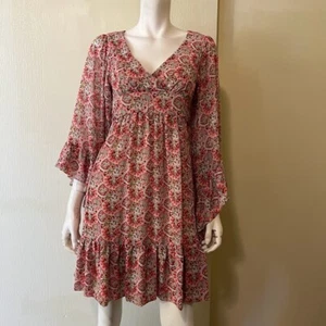 Betsey Johnson Dress Womens 2 Paisley Bohemian Bell Sleeves - Picture 1 of 4