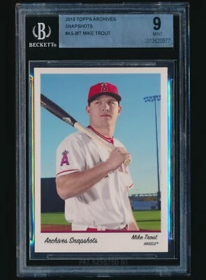 2016 Topps Archives Snapshots #AS-MT Mike Trout BGS 9 Mint - Image 1 of 2