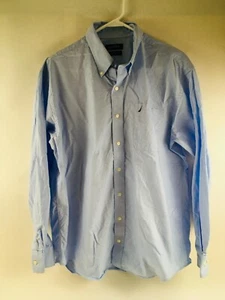 NAUTICA Shirt Men's Size 16.5 34/35 Blue Long Sleeve Classic Fit Button Down - Picture 1 of 8