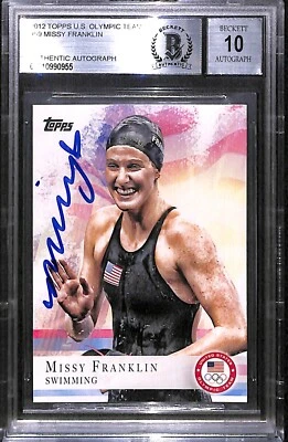 MISSY FRANKLIN SIGNED 2012 TOPPS OLYMPIC CARD BAS COA GEM MINT 10 AUTO GOLD - Image 1 of 4
