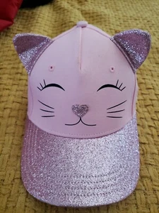 Cat Hat Guess Girl's Baseball Cap Glitter Pink Adjustable Super Cute - Picture 1 of 3