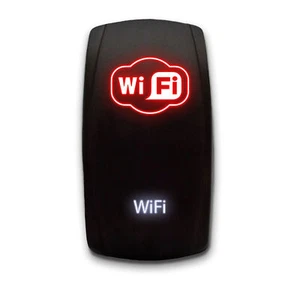[WiFi] Laser Etched 5-Pin SPST Rocker Switch, 20A, Red/White - Picture 1 of 5