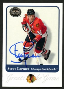 Steve Larmer #24 signed autograph 2001 Fleer Hockey Greats of the Game GOTG - Picture 1 of 1