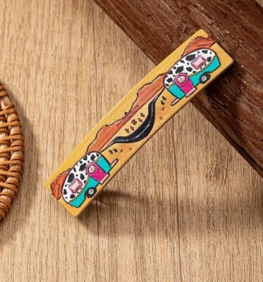 Cordón imitación madera diseño camping viaje cabello joyería clip pasador 3,35 pulgadas Foto 1 de 2