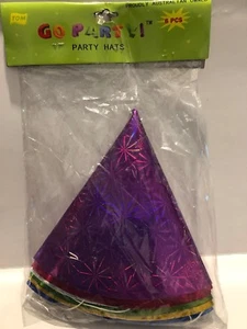 6x DIY Paper Party Hats - Multi-colours suit birthday parties - Foto 1 di 1