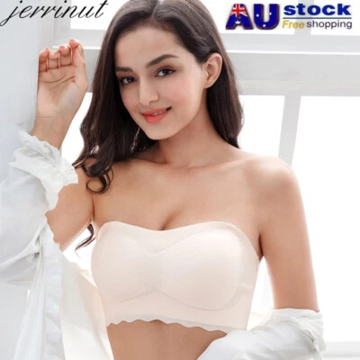 Women Sexy Strapless Bra Invisible Push Up Bras Support Brassiere Breasts Show - image 1 of 4