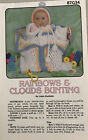 Rainbows & Clouds Baby Bunting Jacket Cap Crochet Pattern Leaflet