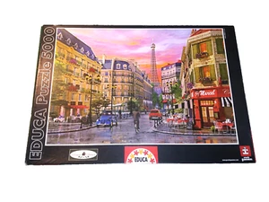 Educa 5000 Piece Jigsaw Puzzle - Rue Paris - Eiffel Tower RARE #16022 - Picture 1 of 4