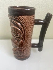 Tiki Farm Giant Ku Brown Ceramic Handled Tiki Mug by Artist Jimy C 2001 - Picture 1 of 7