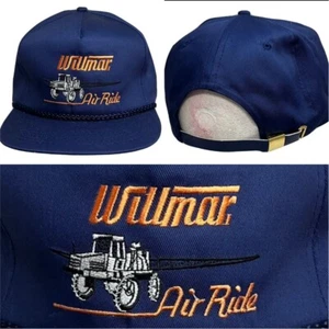 Vtg Willmar Air Ride Strapback Hat Chemical Sprayer Company Logo Blue Farmer Cap - Picture 1 of 12